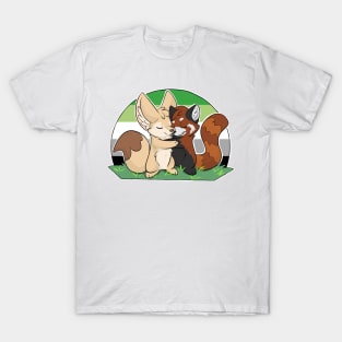 Aromantic - Fennec Fox + Red Panda Hug T-Shirt